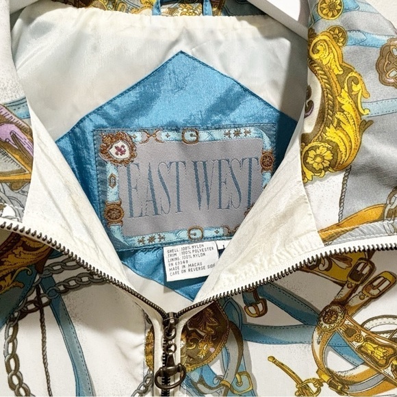 Vintage EAST WEST Women’s 1980s Equestrian Theme Horse Bit Jacket Zip Up Size L - Picture 4 of 10